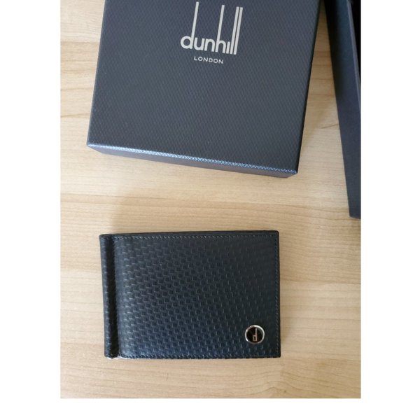 NWT - DUNHILL Black Leather Wallet with Money Clip - Picture 2 of 11